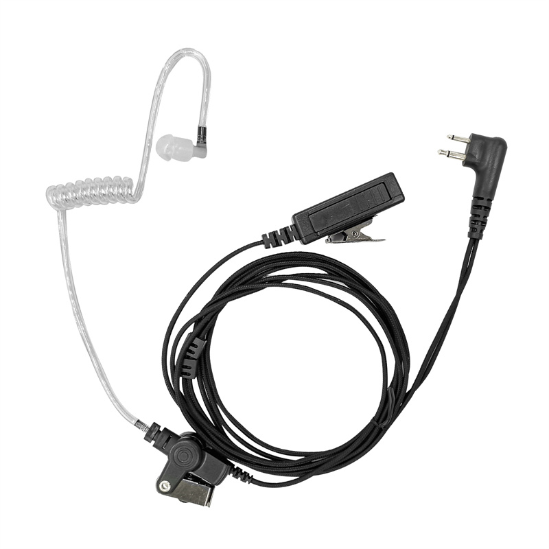 Braided Fiber Long Wire Clear Tube Radio Earpiece Nylon Parachord Cable Headset Earphone for Motorola HYT 2 Pin BPR40 DTR620
