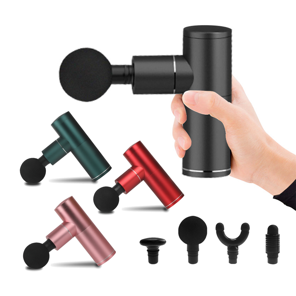 Factory Sales Rechargeable Black Aluminum Alloy Mini Fascia Gun Mini Muscle Massage Gun