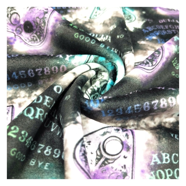 Hot Sale Super Soft Spandex Digital Custom Printed 4 Way Stretch Double Sided Minky Fabric