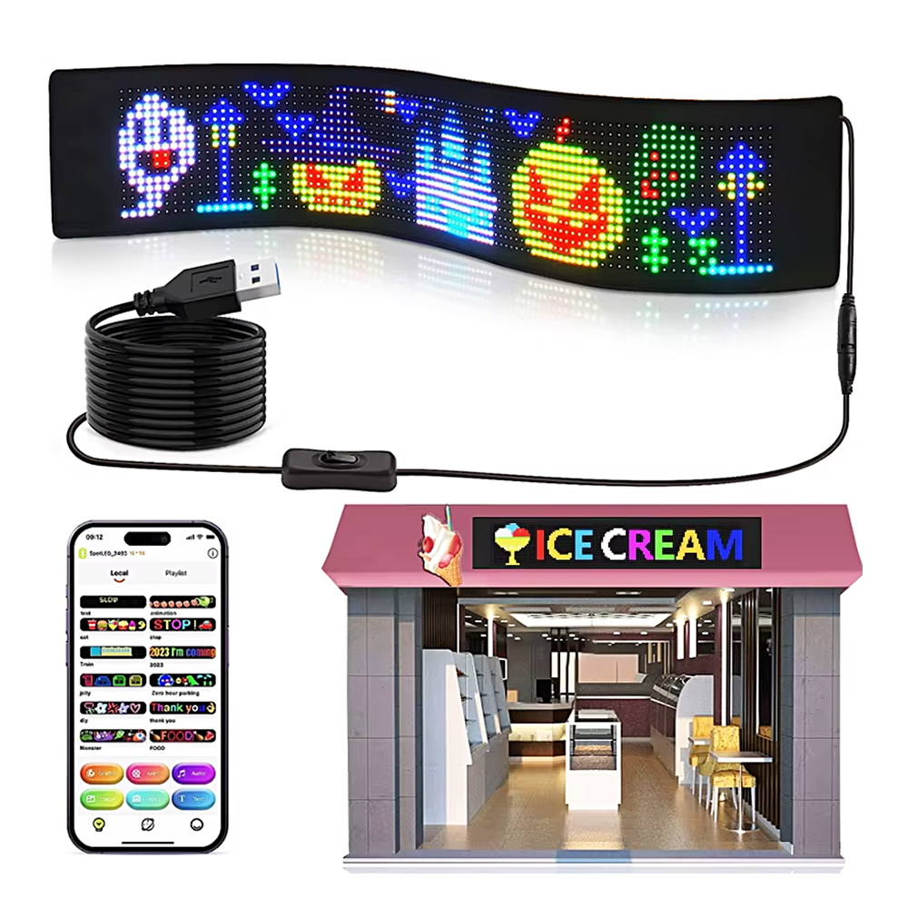Custom Animated Scrolling Led Sign Message Digital Display Waterproof Flexible Led Display for Business Store Advertising Board