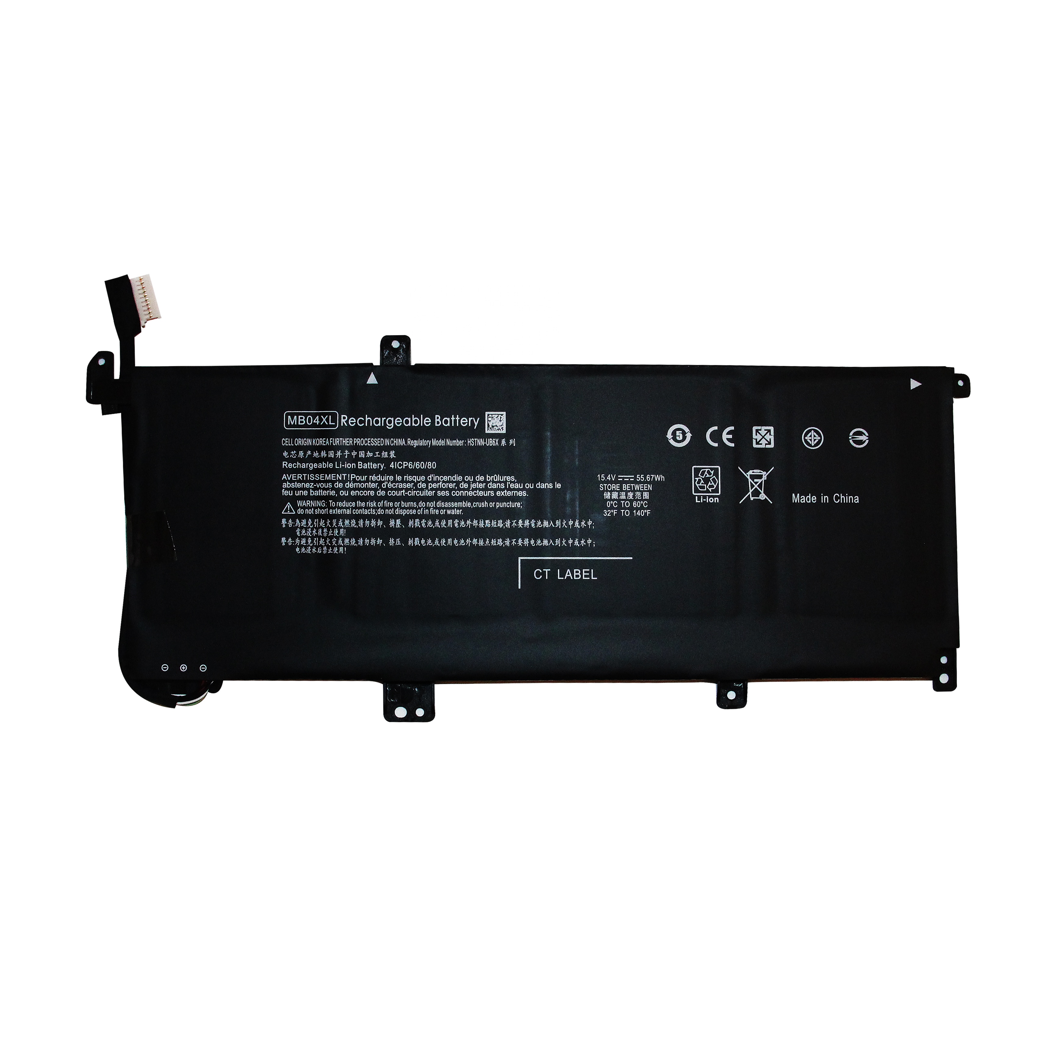 4 Cells Laptop Battery For 15.4V 55.67WH HP MB04XL HSTNN-UB6X TPN-W120