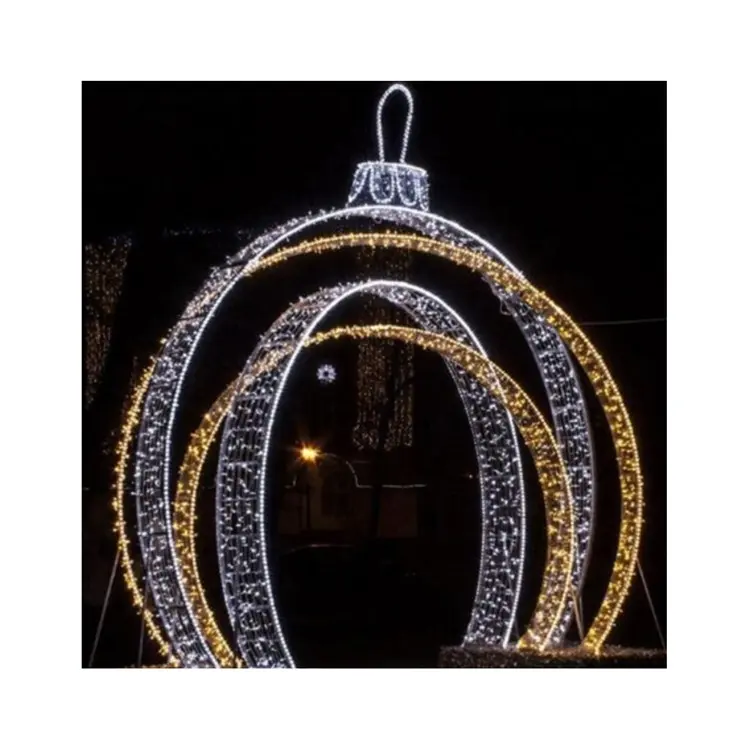 Outdoor LED Decoration Christmas Ornament Light 3D Giant Walk Through Ball Motif Light