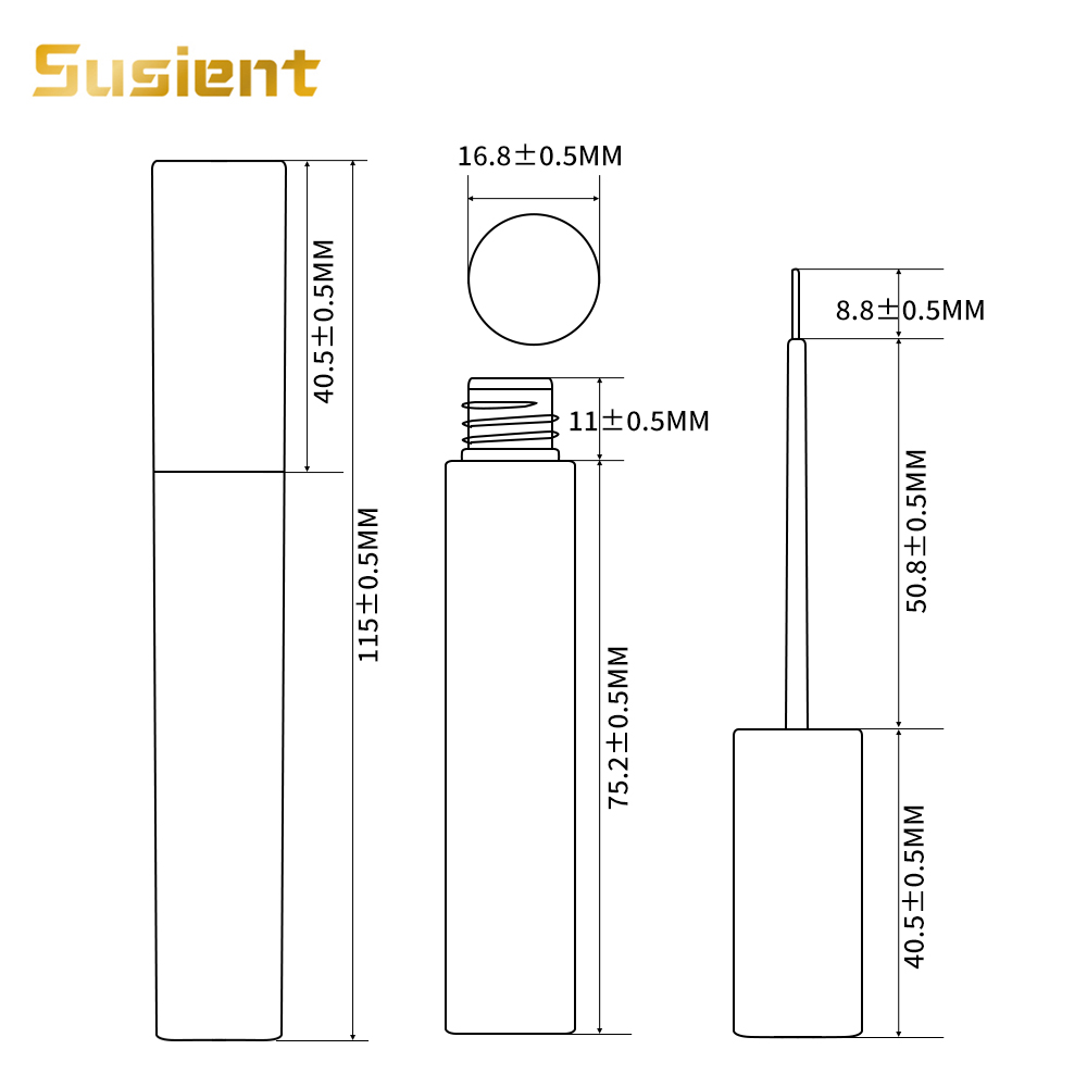 OEM Free sample customize logo eyeliner pen private label aluminium empty eyeliner pencil tube container packaging with brush