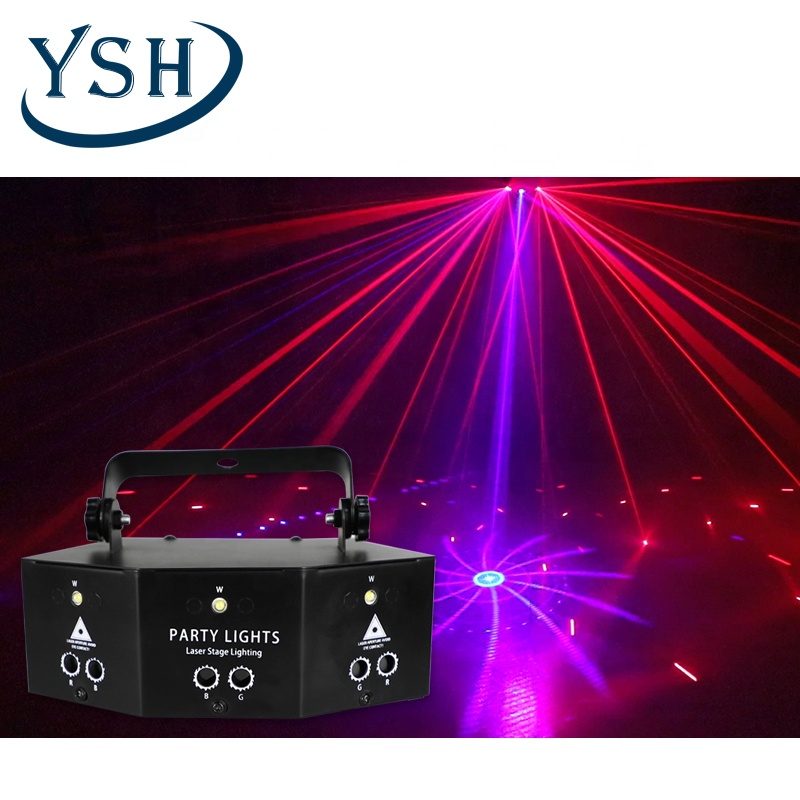 Factory Outlet LED DJ Disco Lights 9 Eyes DMX Laser Light Projector Stage Lighting Effect Room Decoration Party Lamp for Club