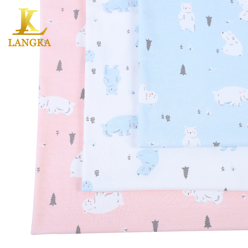 Langka Новое поступление милый узор 100% хлопок 40S Блокировка baby fabric soft
