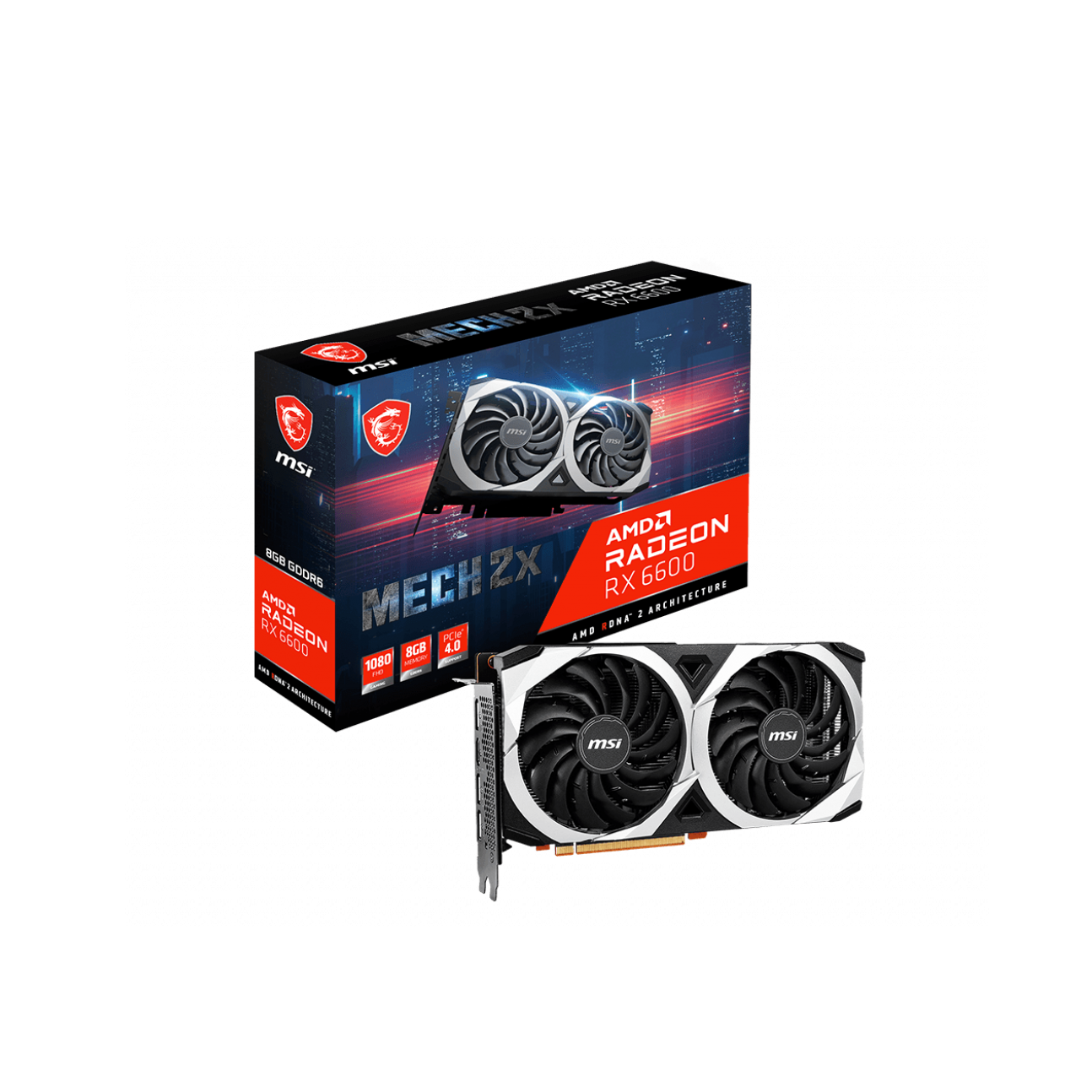 Новое поступление, игровая карта MSI RX6600 MECH 2X 8G, игровой графический процессор RX 6600 в герметичной упаковке