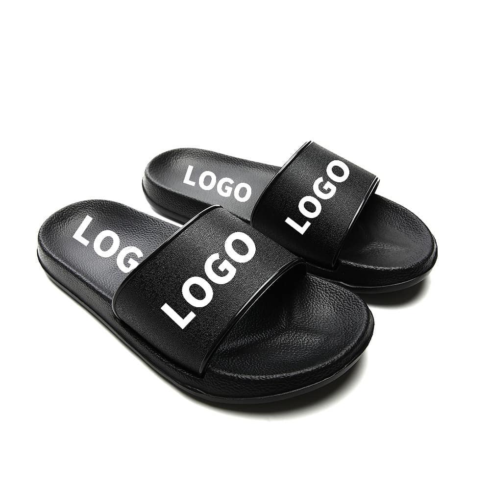 Custom Sandals Slippers customize Printing Logo Pattern Unisex Black Plain Sandals Slides Slippers for men