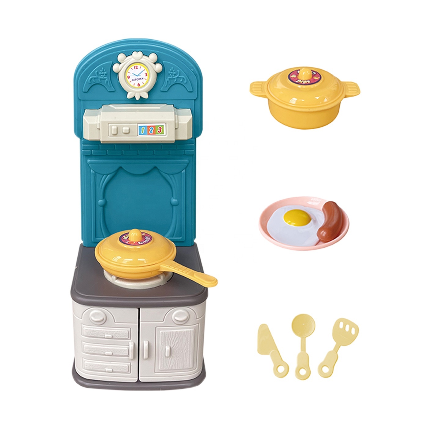 KUNYANG accessories cooking pretend play toys kids kitchen cabinet model gas stove toys kitchen mini kitchen toy set kids