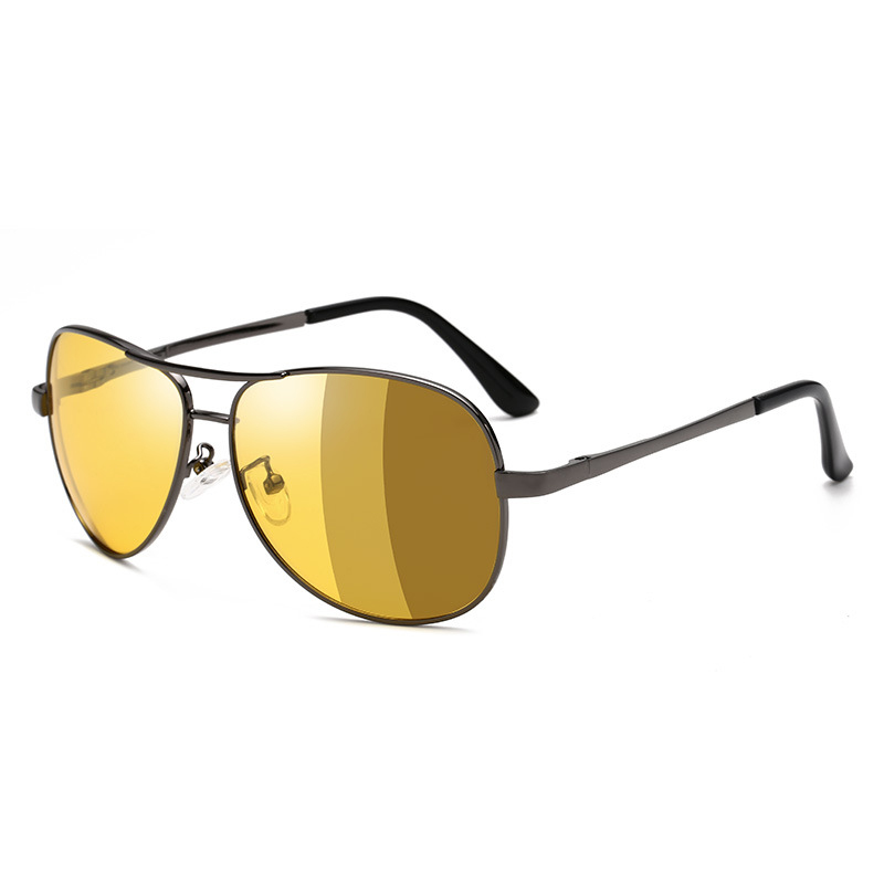 Quality Women Men Spring Hinge Metal Frame Polit Stylish Day Night Vision Sunglasses Photochromic Polarized Sunglasses