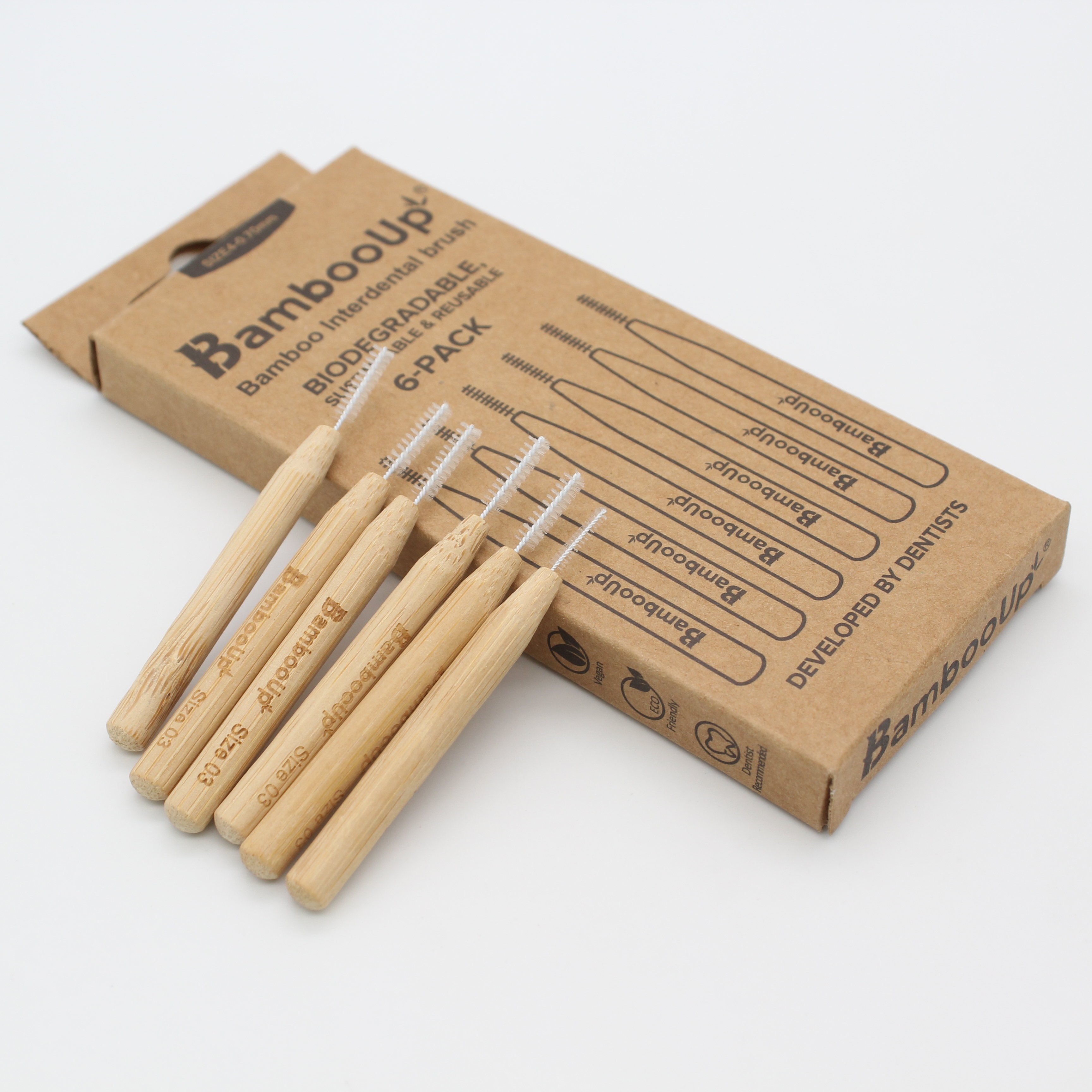 Eco-friendly organic bamboo interdental brush dental cleaning tool
