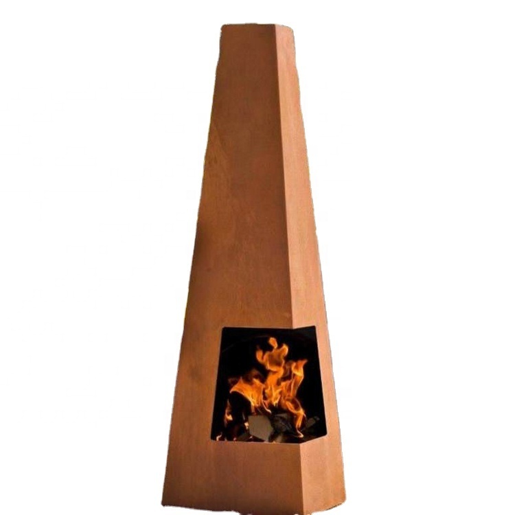 Outdoor Firewood Black Steel Heating Fireplace Chimeneas