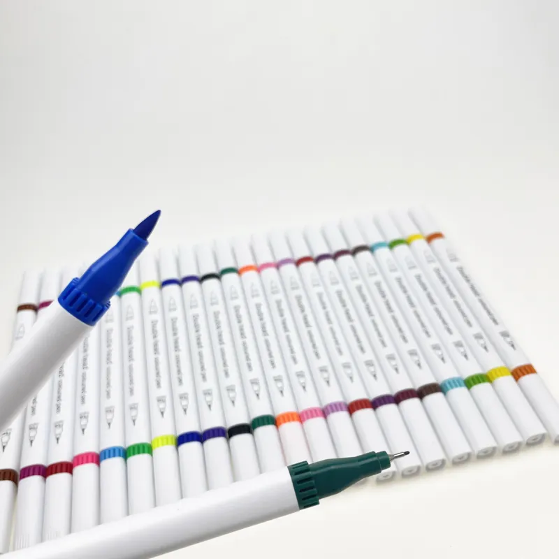 Square Shape Dual Head Color Signature Pen Water-based Soft Head Brush Marker