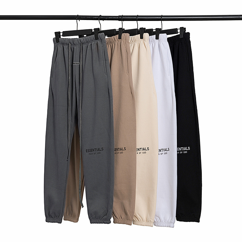 Fear of god основы пользовательские пота оригинальный светоотражающий логотип на флисе для мужчин брюки для девочек