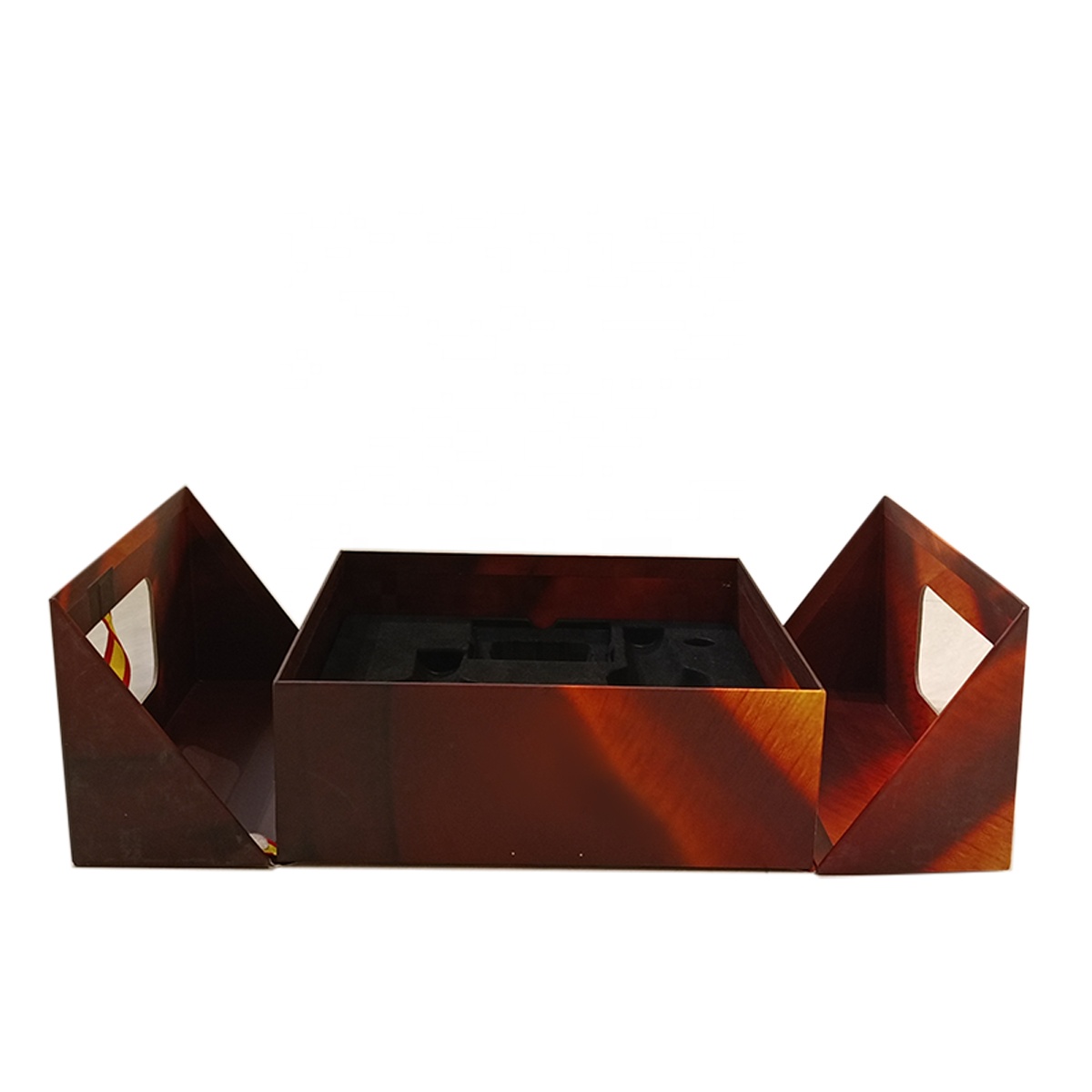 Two Combination Magnetic Suction Wine Glass Box Packaging Chinese Liquor Boxes Brown Wine Boxes Packing With Windows