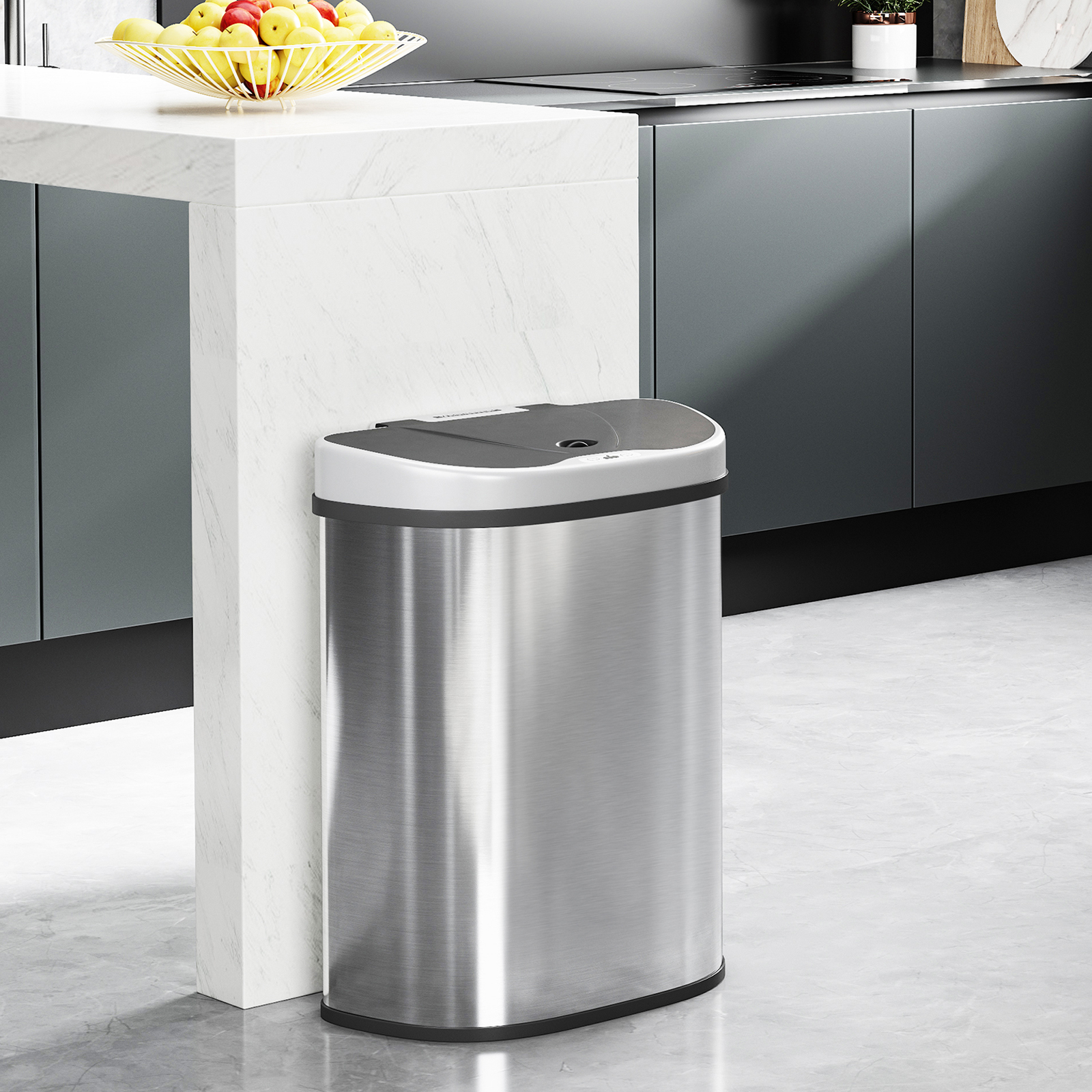 SONGMICS Лидер продаж 2 * 35L нержавеющая сталь Электрический Бесконтактный на заднем сиденье мусорные корзины мусорного ведра автоматический индукционный Смарт мусорный бак