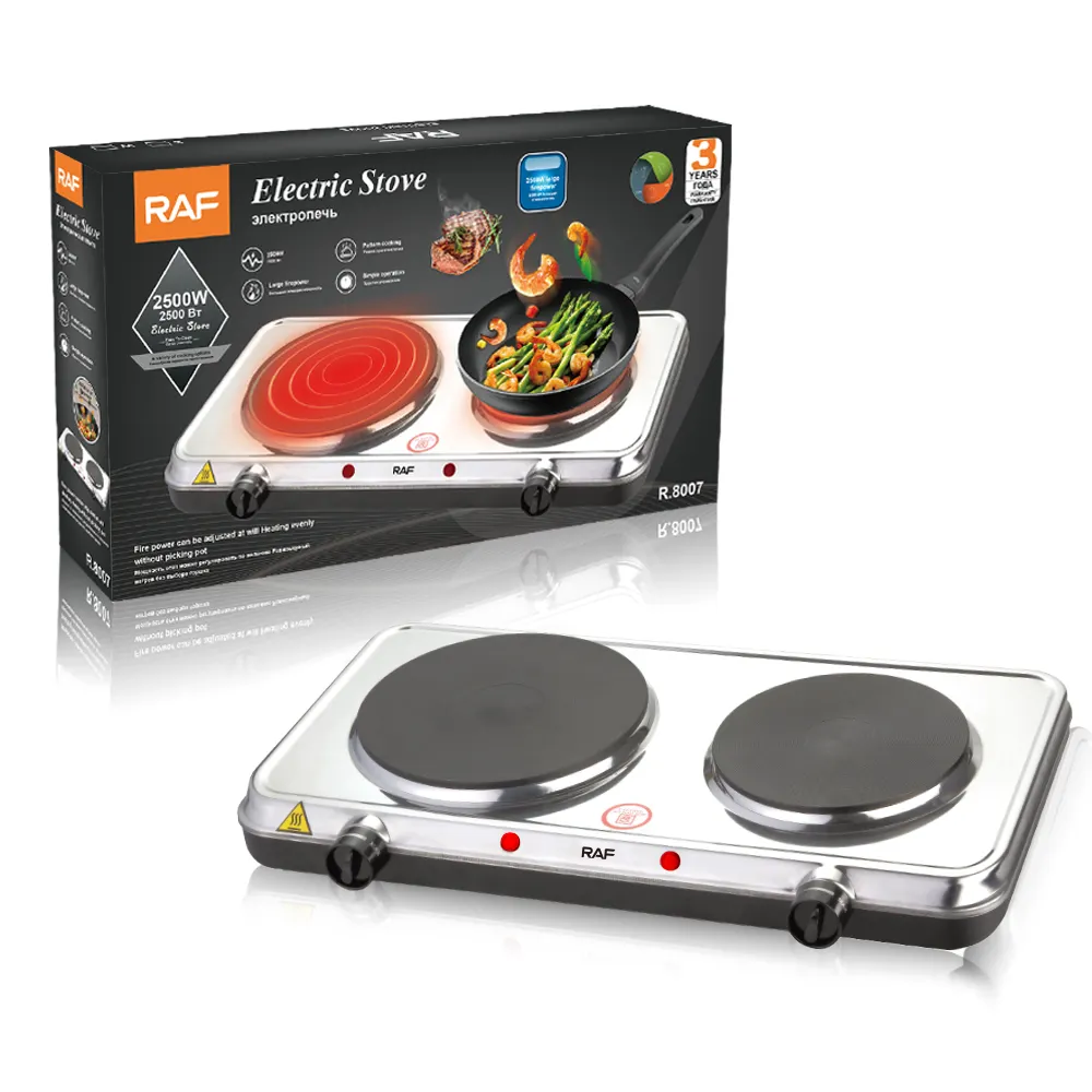 Newest Stainless Steel Countertop Electric Cooking Stove Countertop 2 Burner Electric Hot Plate