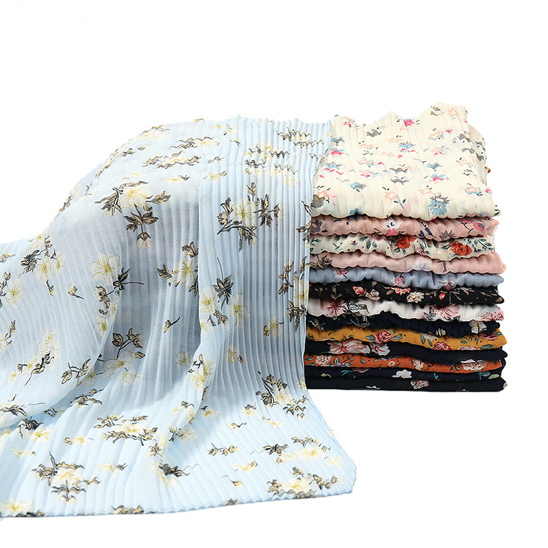 New Designs Plain Scarf Hijab Muslim Chiffon Floral Printing Classic Chiffon Printed Floral Printed Hijab
