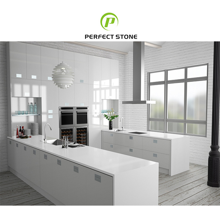 Factory Direct Pure White Quartz Stone Kitchen Countertops from Vietnam and China