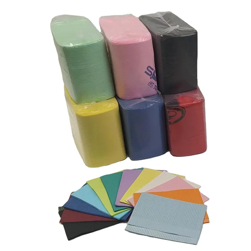CLDT пользовательские водонепроницаемые черные 3Ply 33*45 см стоматологические нагрудники для стоматологических клипов