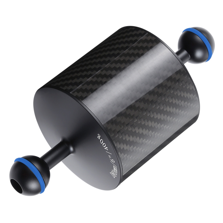 Buoyancy 400g PULUZ 6.1 inch 15.5cm Length 80mm Diameter Dual Balls Carbon Fiber Floating Arm with Ball Diameter: 25mm