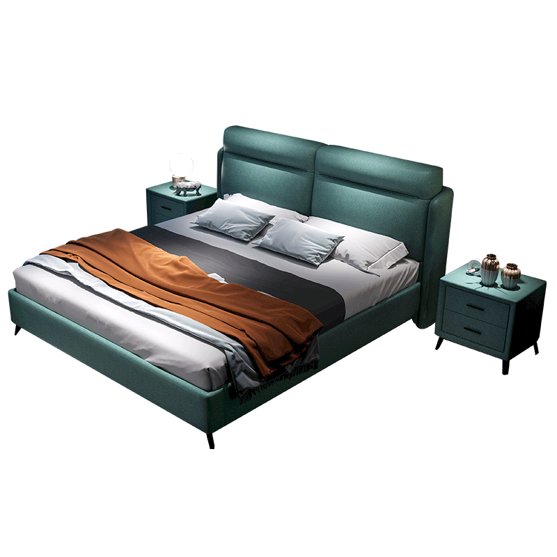 Modern Nordic Hotel Villa Bedroom Furniture Set Pillow Headboard King Queen bed