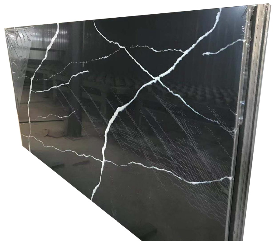 black marquina largest size quartz countertop slab 3200 x 1600 x 20 mm vietnam quartz slab