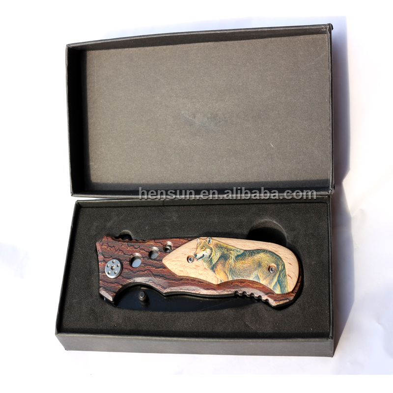 Knives Pocket Wood Wooden Handle Folding Foldable Blade Stainless Steel Knife Survival Tactical