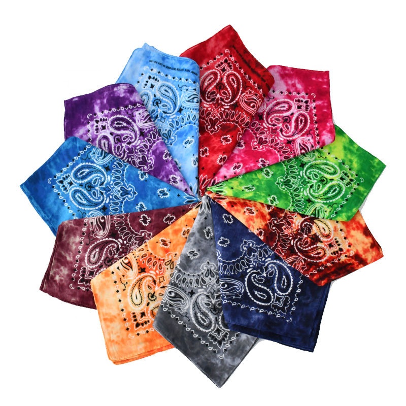 Голубая малайзийская шелковая бандана ручной работы batik