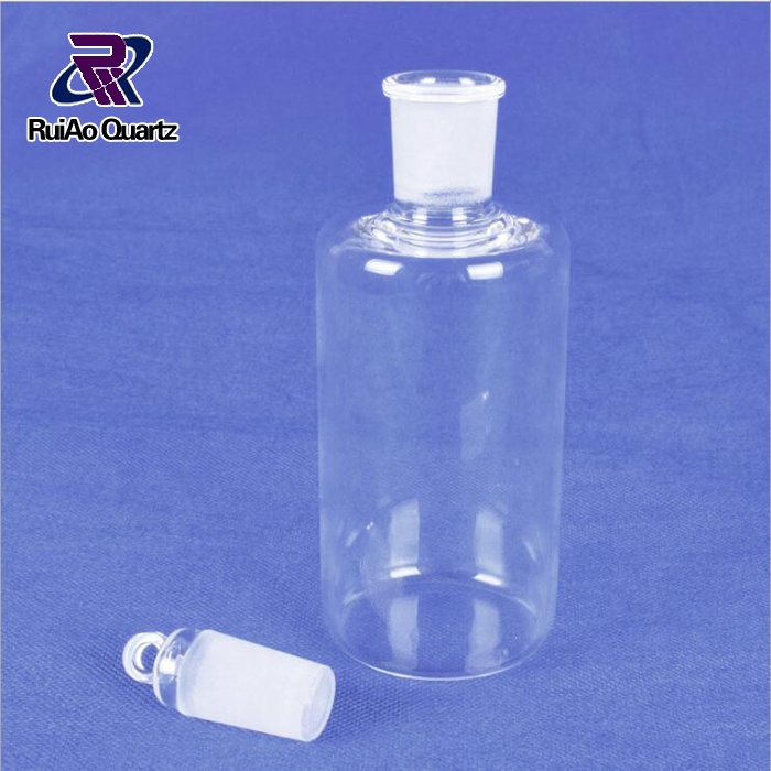 Customized laboratory glass ware quartz conical flask with glass stopper erlenmeyer flask