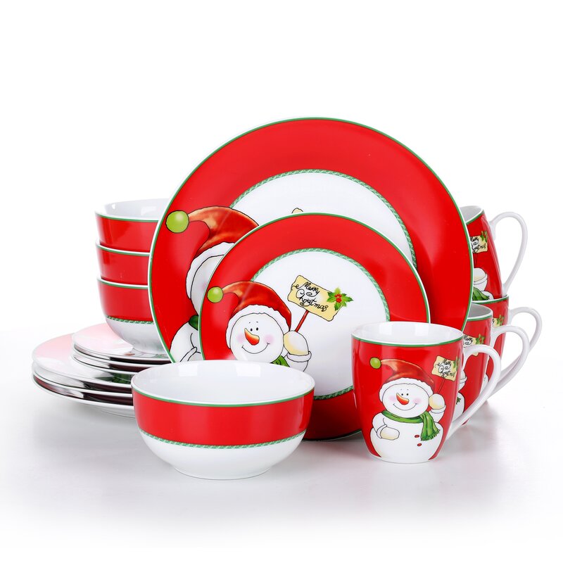 Auspicious Christmas theme snowman dinnerware set ceramic dressing plate set ceramic side plate