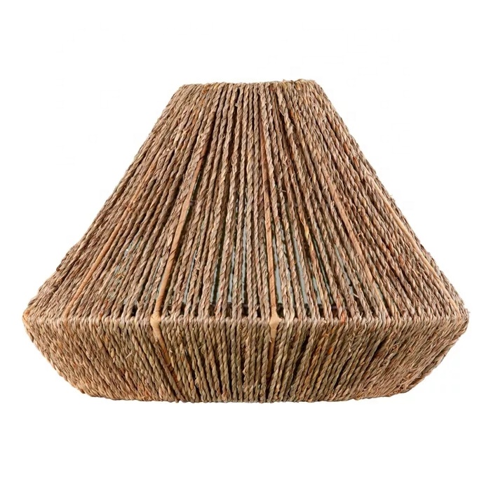 Wholesale Cheap 11" Lamont Seagrass Pendant Shade Light Brown Wicker Vintage Chandeliers Rattan Lampshade Lamp Shades