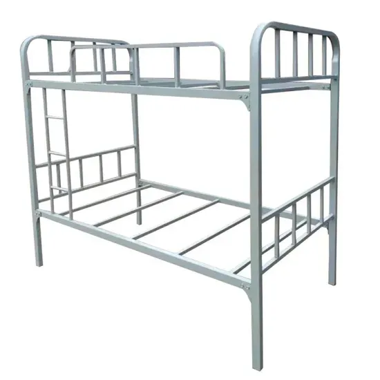 Factory Price Single Twin Size Metal Steel Frame Pipe Platform Bunk Bed Double Deck with Headboards for Dormitory