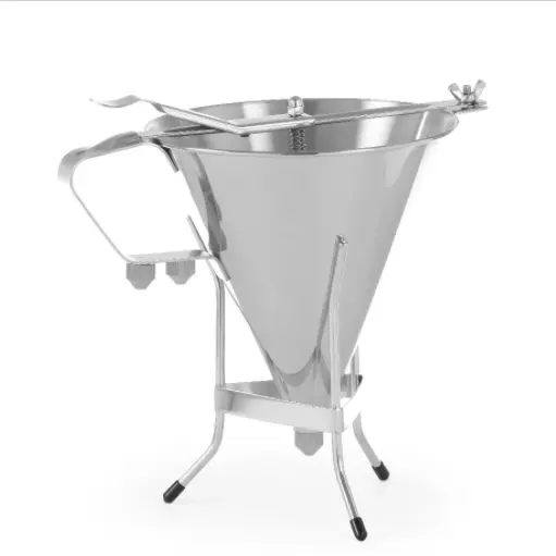 Stainless Steel Confectionery Funnel With 3 Nozzles and rack
