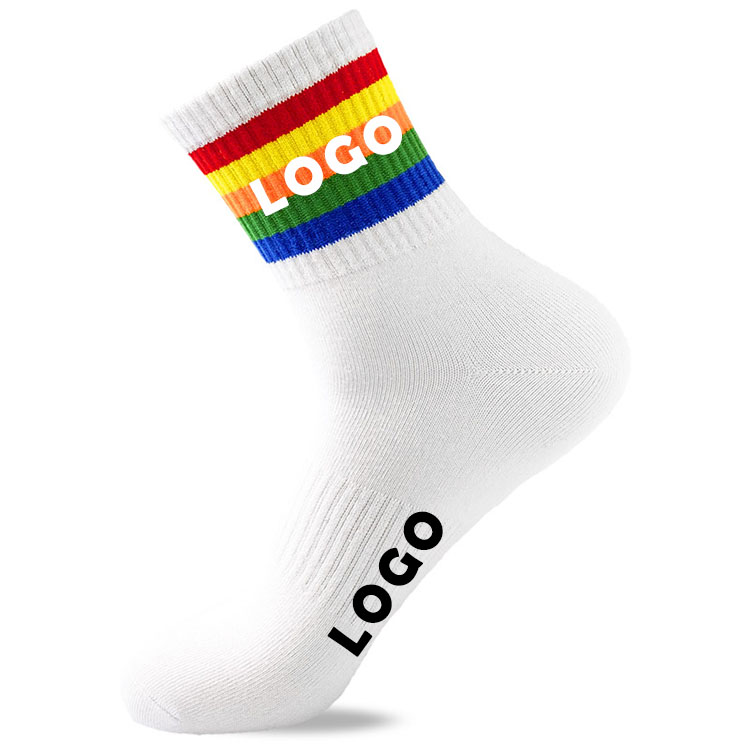 High quality short crew logo wool design custom running baby socks