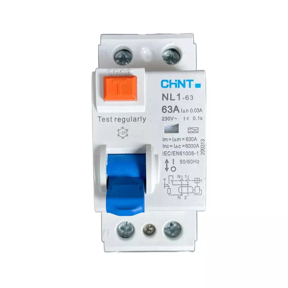 Chint NL1-63 Type A RCCB 1P+N 3P+N 25A 40A 63A 30mA 100mA 300mA 6kA 10kA CHNT English version CE and UKCA certified Type A RCD