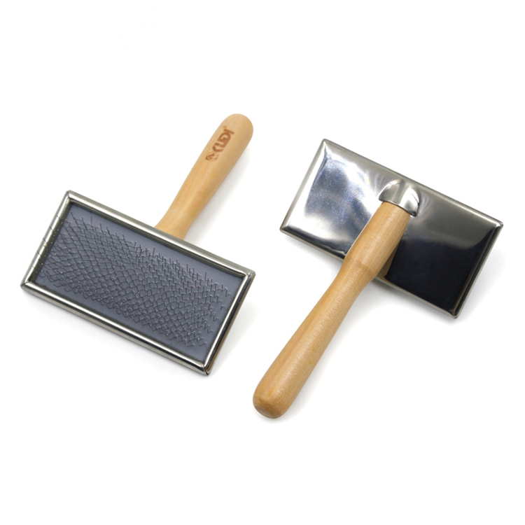 High quality hot sale soft air cushion cleaning grooming wooden dog comb slicker brush for dogs