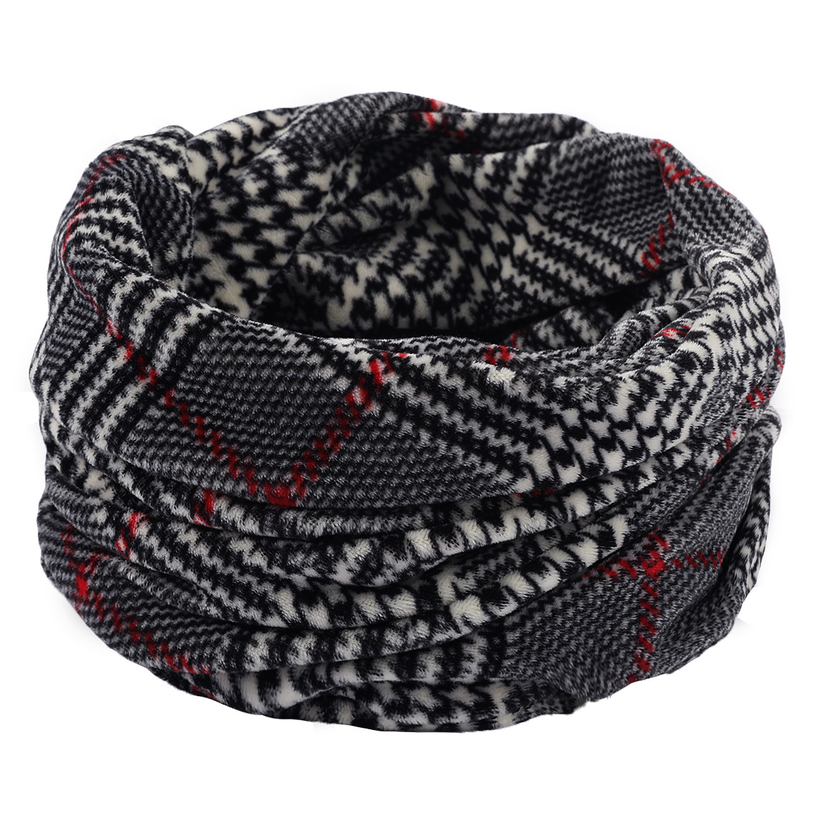 Autumn and winter printing thermal short plush collars European and American men and women knitted pullover scarf Korean fashion