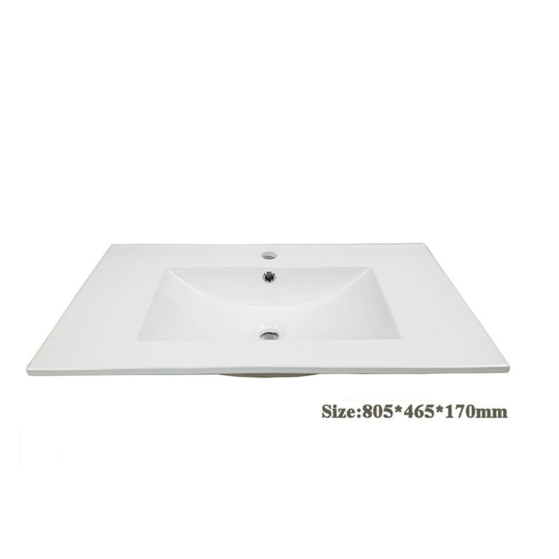 Europe Modern Simplicity White Rectangle Thin Edge Vanity Top Countertop Sinks Porcelain Sanitary Cabinet Wash Basins