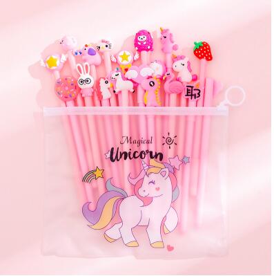 unicorn creative design fancy cute unique gel ink pen office school supplies stationery set
