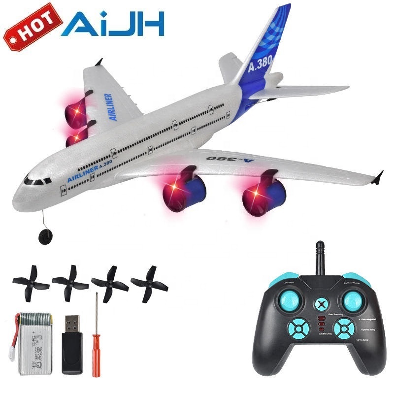 AiJH A380 3CH RC Airplane Eco-Friendly EPP Material Fighter Plane Remote Control Plane Model kit 2.4G Radio Controlled Airplane
