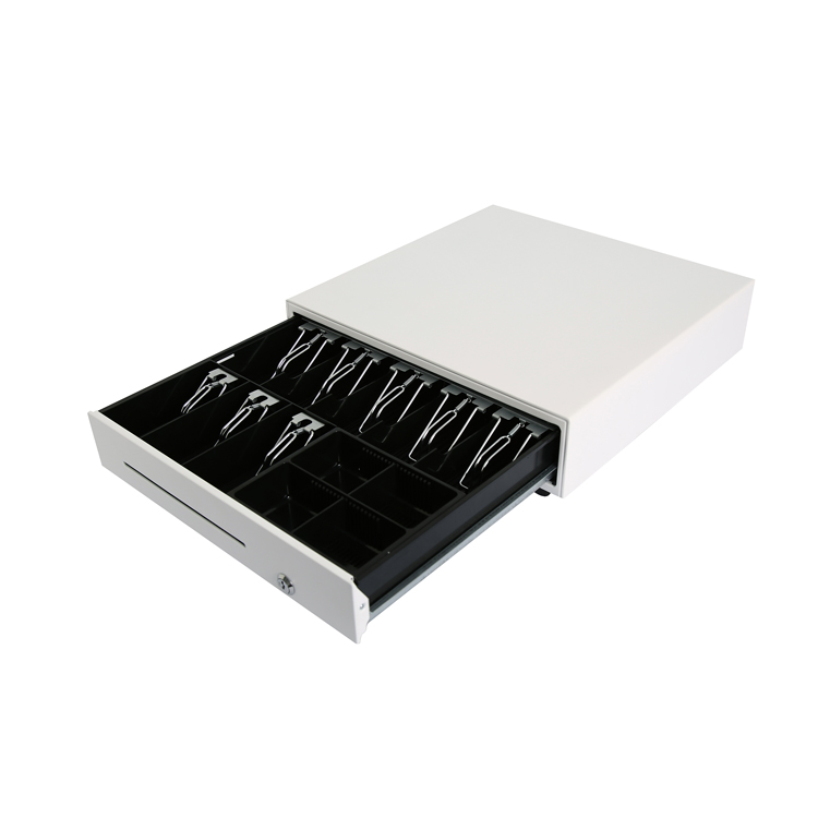 8 banknote grid 4 coin grid white double-layered cash drawer