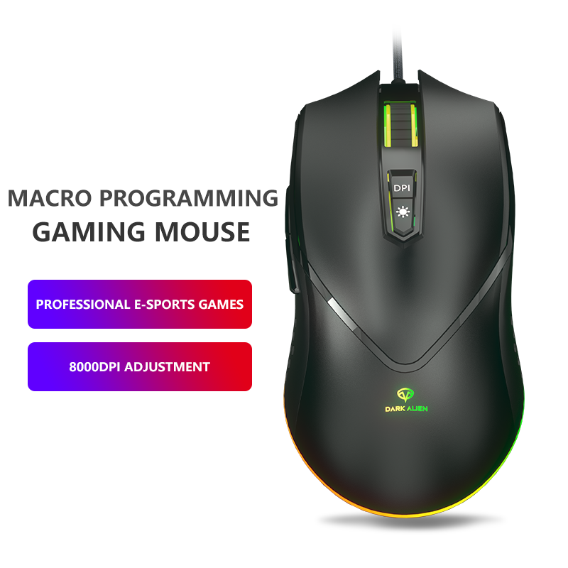 Прямая продажа с фабрики 7D 8000 точек/дюйм RGB мышь игровая компьютерная USB Проводная оптическая игровая мышь для игры