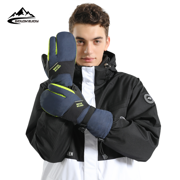 GOLOVEJOY SK25 Customize Hot Windproof Outdoor Sports Cycling Hiking Velvet Snowboard Waterproof Skiing Winter Warm Gloves