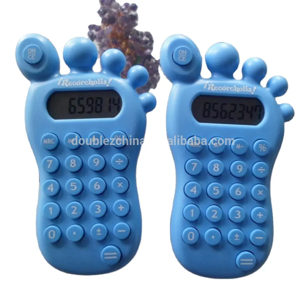 8 Digit Cute Foot Shape Pocket Calculator with Maze Game