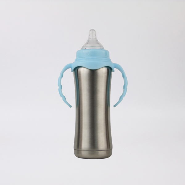 230ml Double walled stainless steel baby kids vacuum thermal milk drinking sport water bottle with top