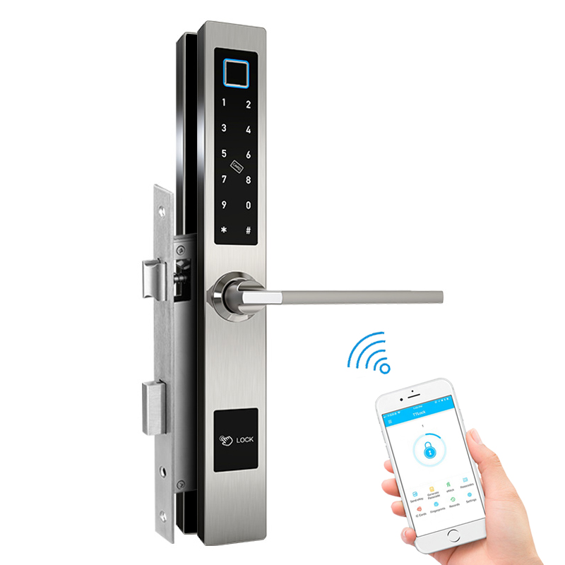 Ttlock разблокировать раздвижные стеклянные дверные ручки для дома БЕСКЛЮЧЕВОЙ биометрический, сдвижная стеклянная панелька для дверного замка