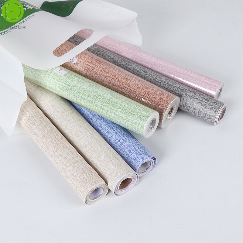 latest PVC self adhesive embossed grass cloth design peel and stick wallpaper sticker for home decor