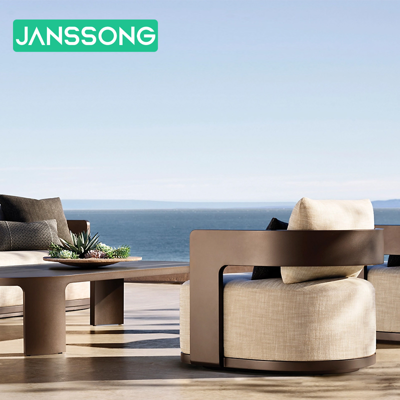 Outdoor Sofa Set Garden Furniture Waterproof Fire Pit Outdoor Sofa Set Sample Aluminum Seat Modern Aluminum Patio Furniture Set