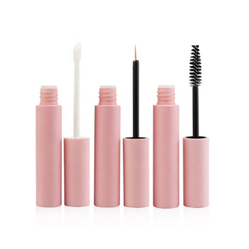 Custom Logo 10ml Matte Pink Empty Round Cosmetic Makeup Packaging Container Tube for Lip Gloss, mascara, Eyeliner,Eyelash Cream