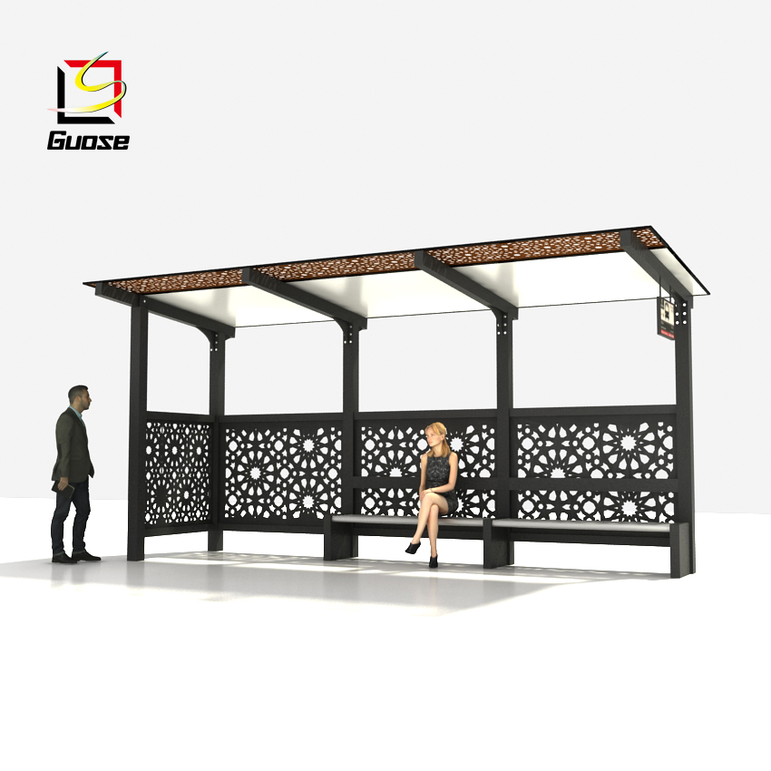 Customized solar power galvanized sheet advertising used bus shelters for sale